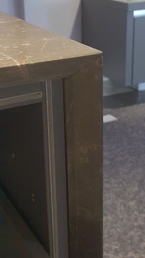 Italkraft beige marble countertop close-up